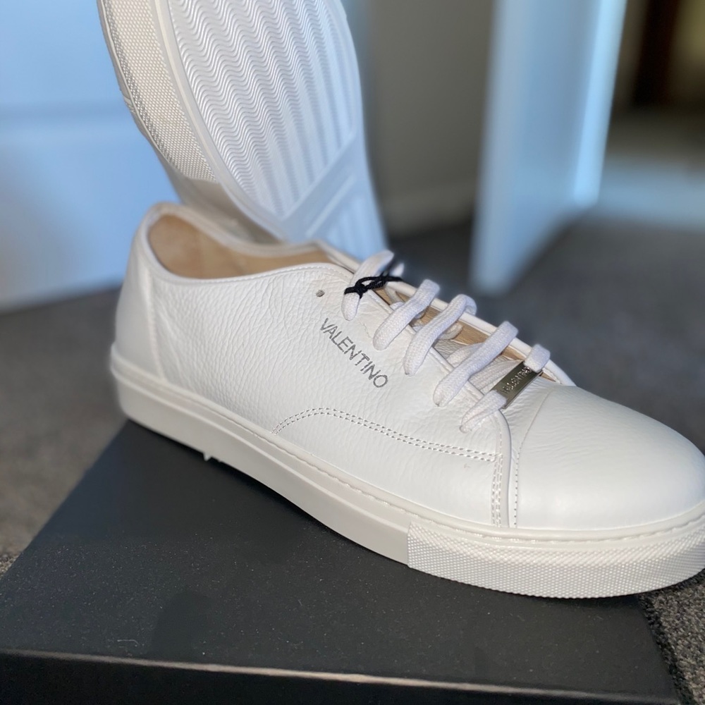 Valentino Bill Dollar Leather Sneakers